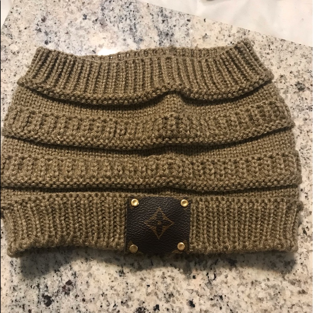 New ponytail/messy bun upcycled hat